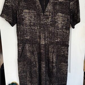 Collective Concepts Black and Metallic Midi Dress